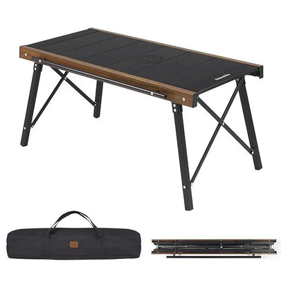 All-in-One Camping Table with Built-in Stove - Lightweight Aluminum & Foldable Design